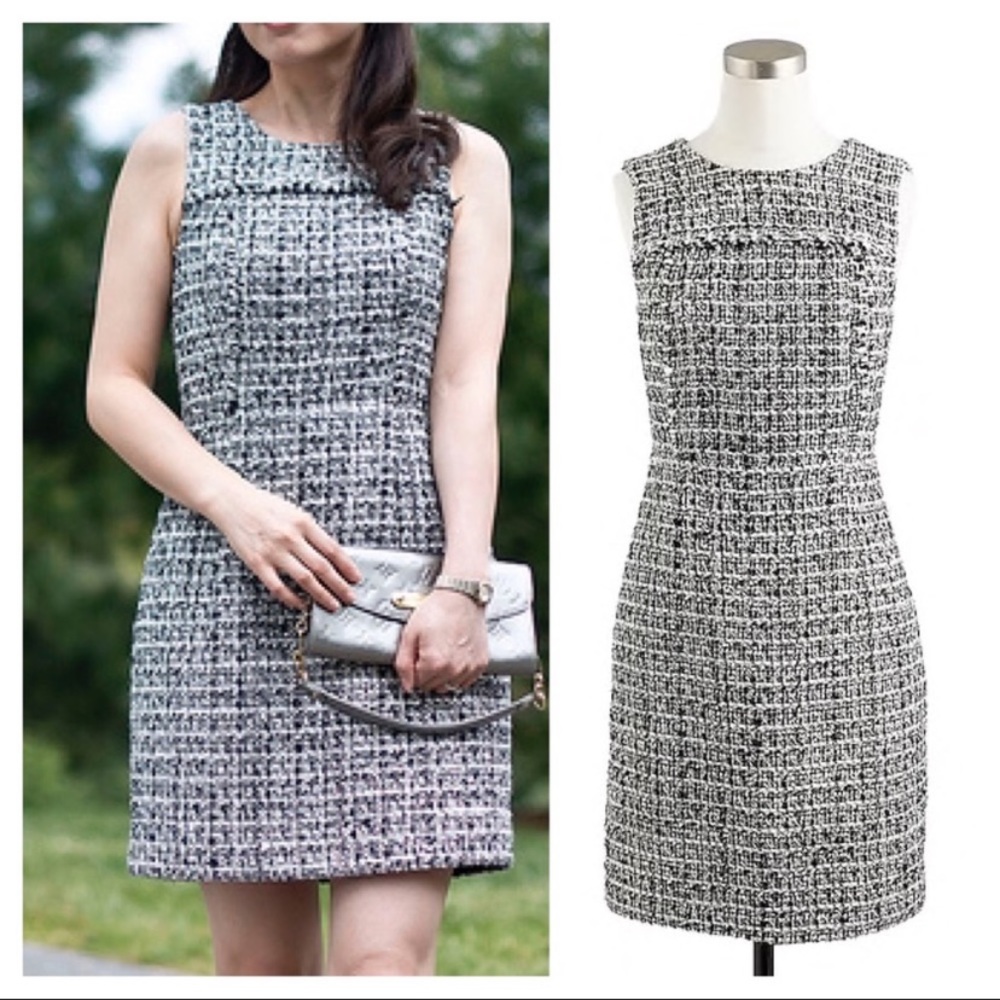 J. Crew Noir Tweed Mini Dress